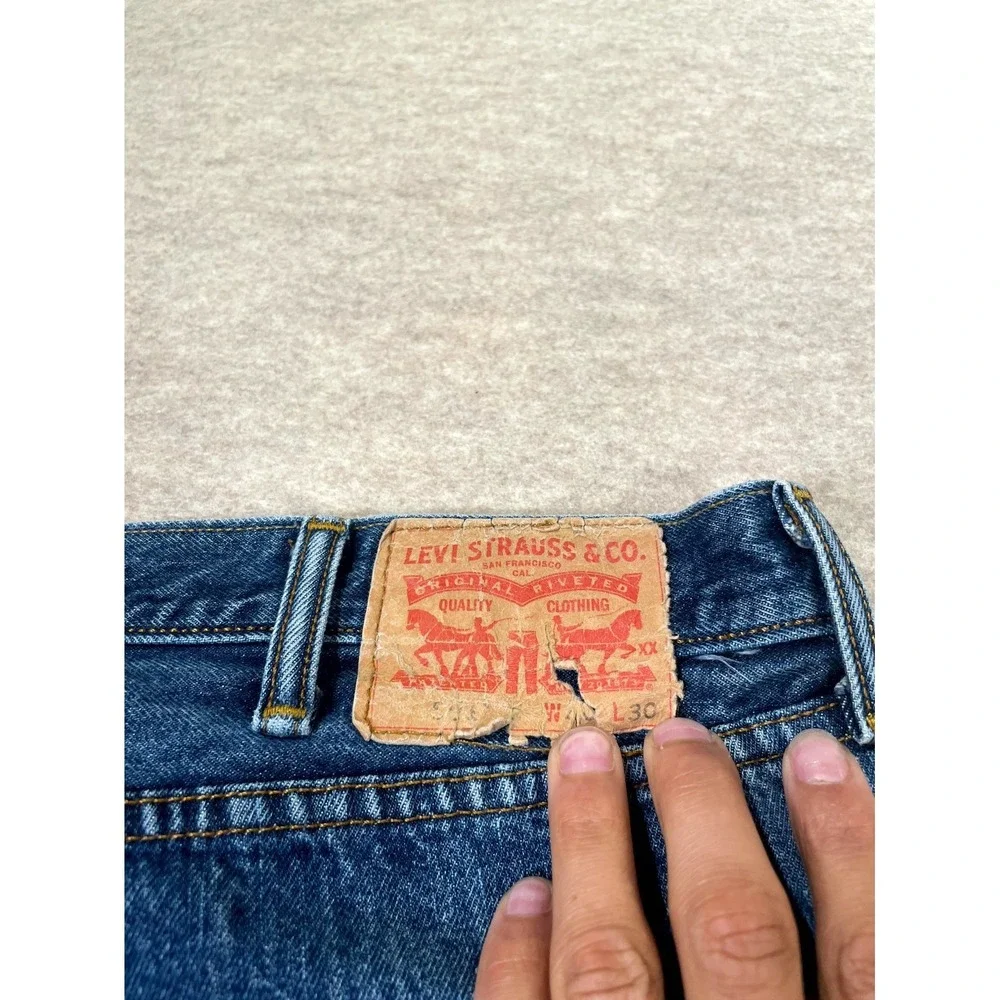 Levi's 501 Authentic Jeans Mens 40x30 Blue‎ Denim Cotton Straight Leg Button Fly